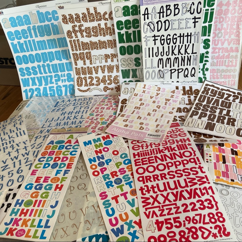 Mixed Bag of Used Alphabet Stickers